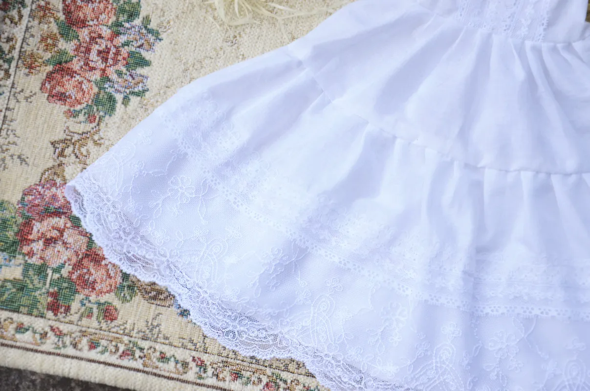Чисто белое кружевное платье для куклы BJD 1/6 YOSD 1/4 1/3 SD16 Кукла Одежда индивидуальные CWB20-1