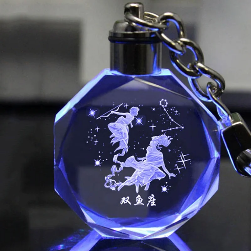 Брелок на День святого Валентина с 3D кристаллами Гравировальный кулон для женщин