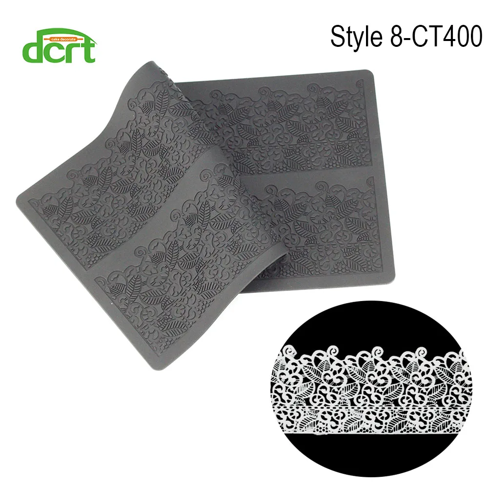 Style 8-CT400 15 видов стилей силиконовые формы помадка торт кружева рельефный торт плесень сахар кружева коврик украшения торта инструменты тиснение коврик - Цвет: Style 8-CT400