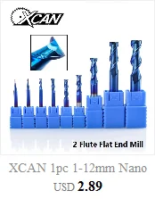XCAN 10 шт. 3,0 мм карбидные Фрезы с ЧПУ с синим покрытием спиральные концевые фрезы для печатной платы фрезерный станок