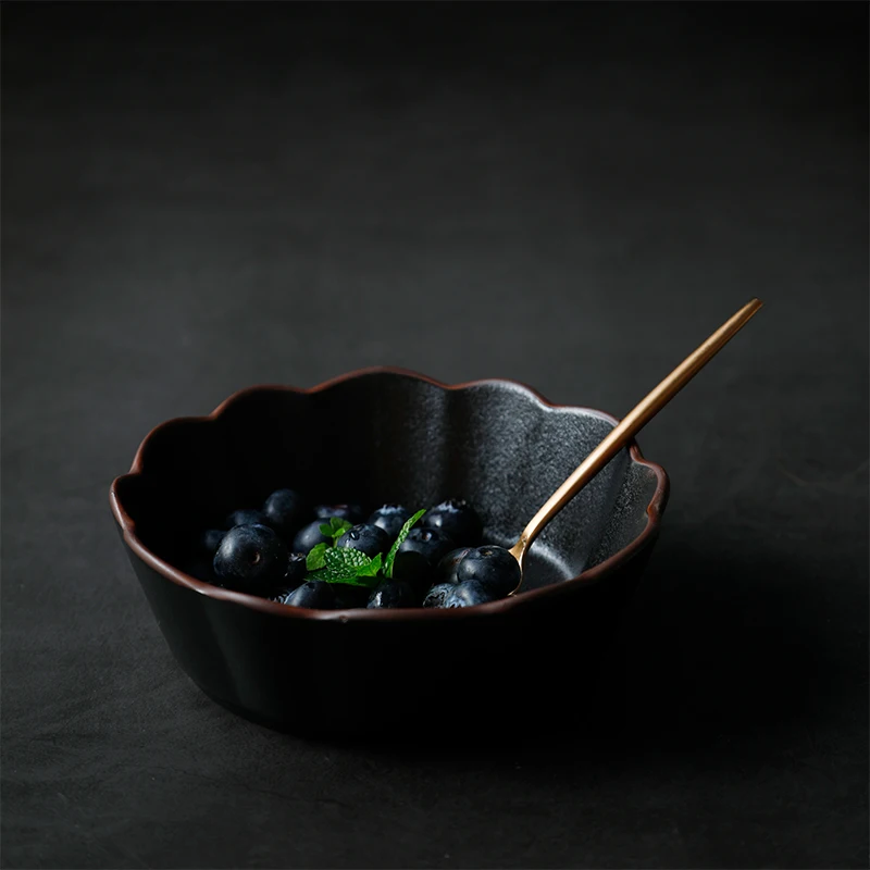 Ceramic Bowl Continental Rice Creative Black Household Glaze Color Dessert | Дом и сад