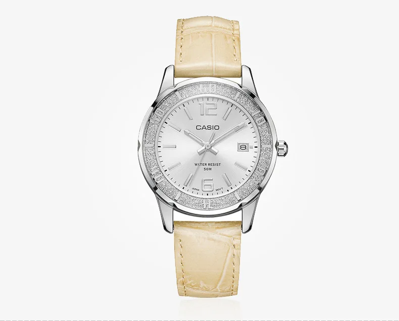 Casio, женские часы, 50 метров, водонепроницаемые, новые, указка, серия, модные, бизнес, женские, кварцевые часы, белая пластина, LTP-1359, для девушек