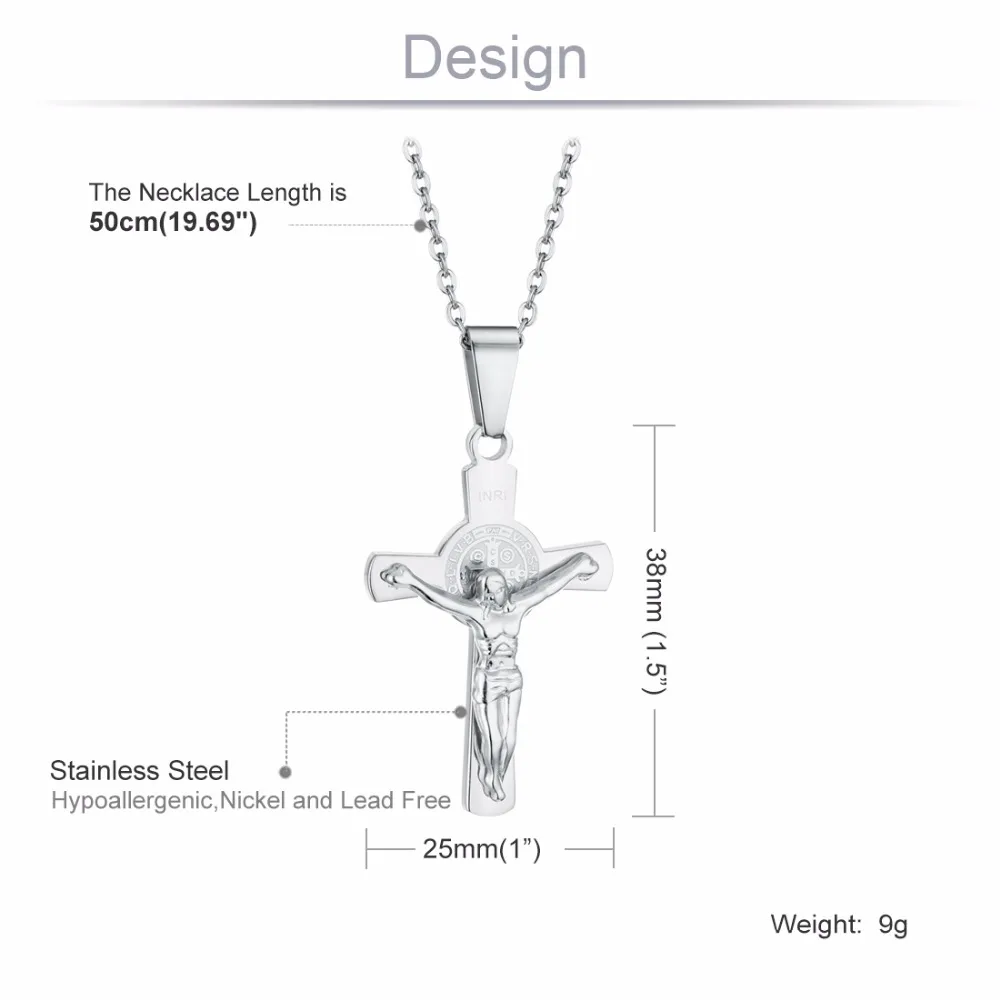 INRI Jesus частей крест ожерелья и подвески для женщин ожерелье в виде цепочки из