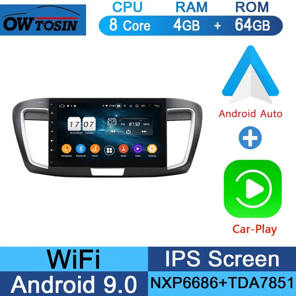 64G CarPlay Android 10," ips 8 ядерный 4G+ 64G Android 9,0 автомобильный dvd-плеер для Honda Accord 9 gps Радио стерео DSP CarPlay Parrot BT - Цвет: 64G CarPlay Android