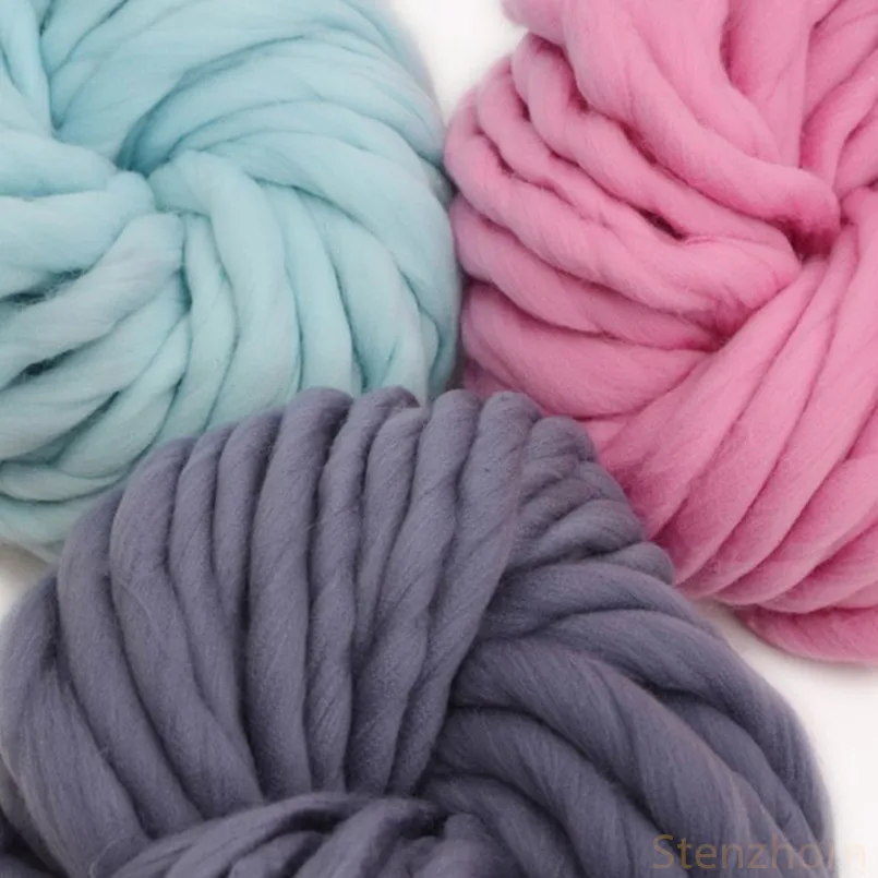 

250g 36M Super Thick Natural Merino Wool Chunky Yarn Felt Wool Roving Yarn for Spinning Hand Knitting Spin Yarn Winter Warm