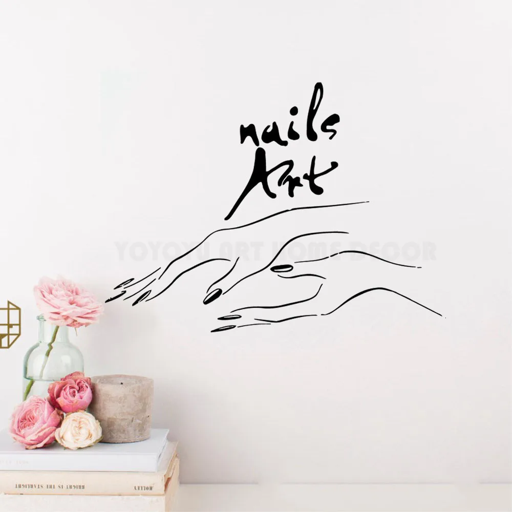 YOYOYU Настенная Наклейка для ногтевого дизайна Наклейка на стену лак для ногтей для салона красоты наклейка на стену стикеры модная роспись для макияжа Y119
