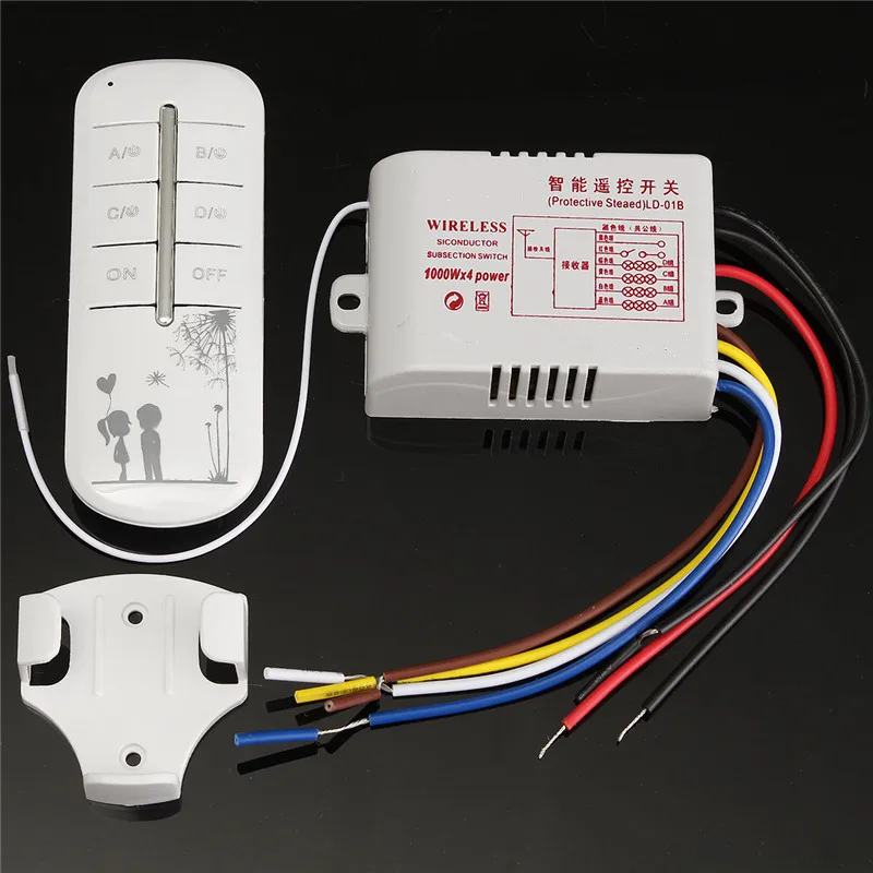 4 х канальный пульт дистанционного Беспроводной Переключатель 220V ON/OFF для светильник разделитель для ламп с цифровым передатчиком Популярные