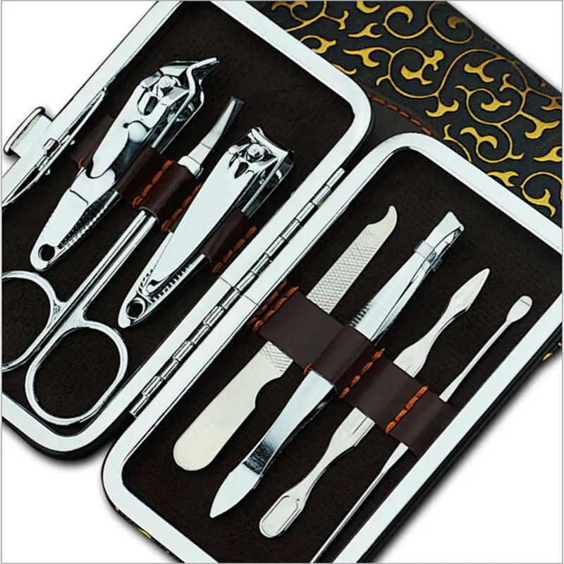 Портативный из нержавеющей стали Дизайн ногтей маникюрный набор Уход за ногтями