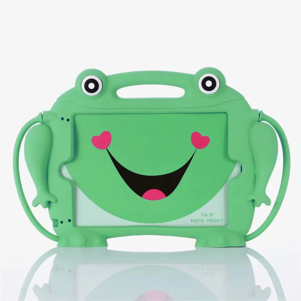 Green Для ipad 9," /Air 2 Чехол детский безопасный силиконовый лягушка противоударный Чехол С Ручками Чехол для ipad Pro 9,7" - Цвет: Green