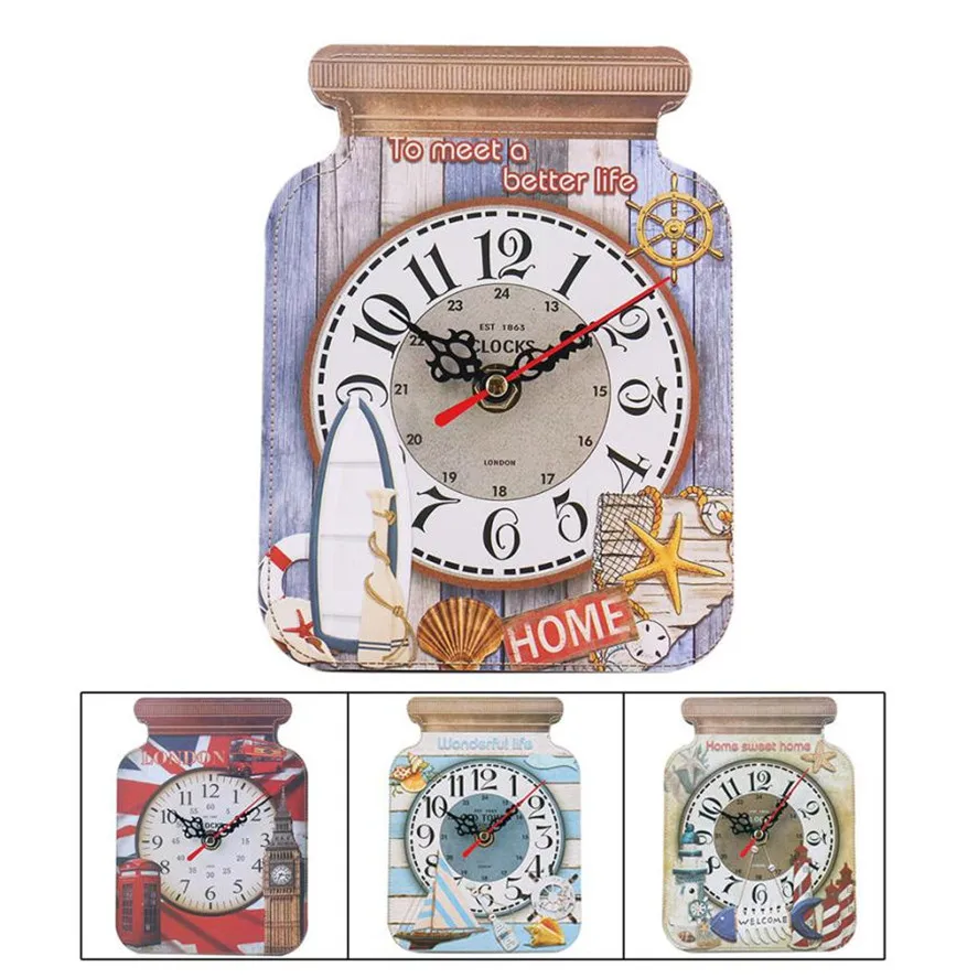 Новый европейский стиль Декор часы 1 шт. винтажные настольные дрейф бутылки форма