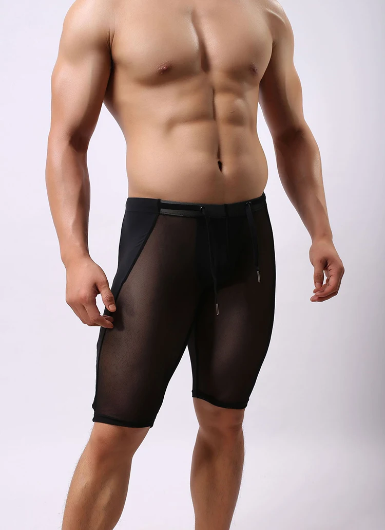 2016 новое поступление мужская мода сексуальные прозрачные нейлоновые шелк льда в