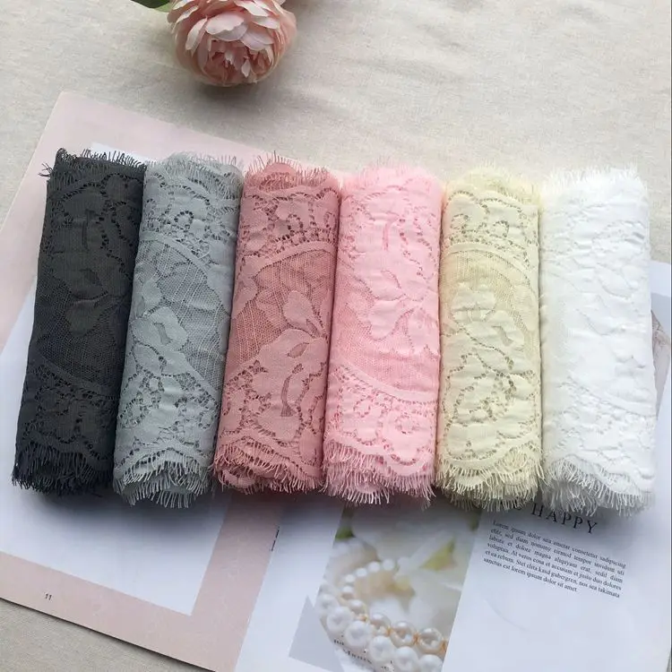 6M/Lot 12Colors Wide 17CM Mesh Eyelash Lace Trim Veil Wedding Dress Diy Fabric Craft Clothing Skirt Materials | Дом и сад