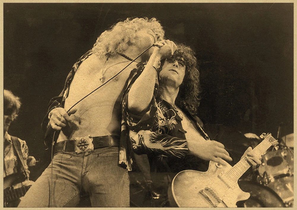 Led Zeppelin рок-музыка крафт-бумага постер для бара/Кафе Ретро плакат декоративной живописи - Цвет: Розовый