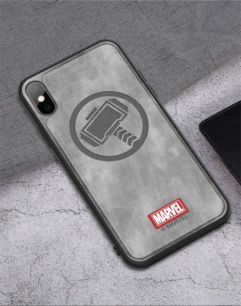 Чехол для iPhone X XS XR XS MAX Марвел Капитан Мстители Ткань задняя крышка Железный человек Капитан Америка комиксов