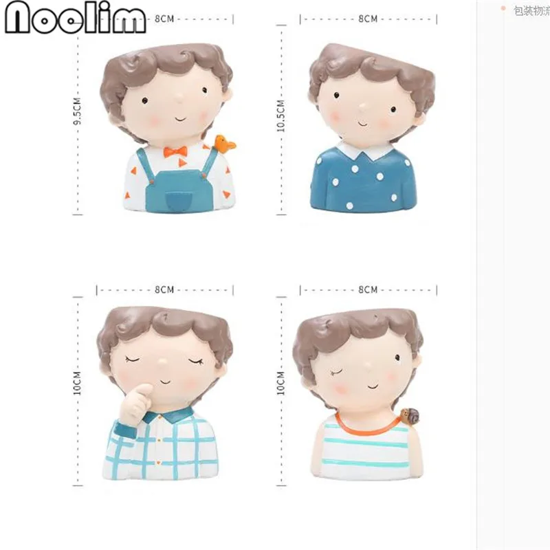 1Set - 4 Pcs Boys 4 шт. 1 лот Набор для кашпо настольная ваза горшок для суккулентов Мини Бонсай Кактус цветочный горшок домашний Декор цветок для девочек и мальчиков ремесло - Цвет: 1Set - 4 Pcs Boys