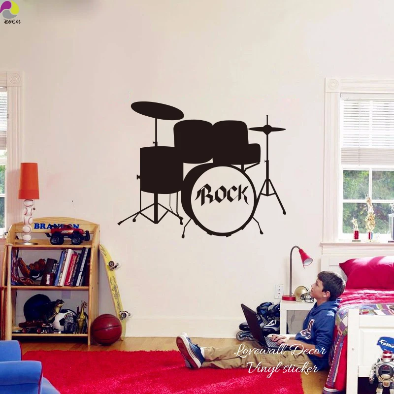 Рок барабаны музыка настенные стикеры Детская комната спальня гараж группа DJ рок