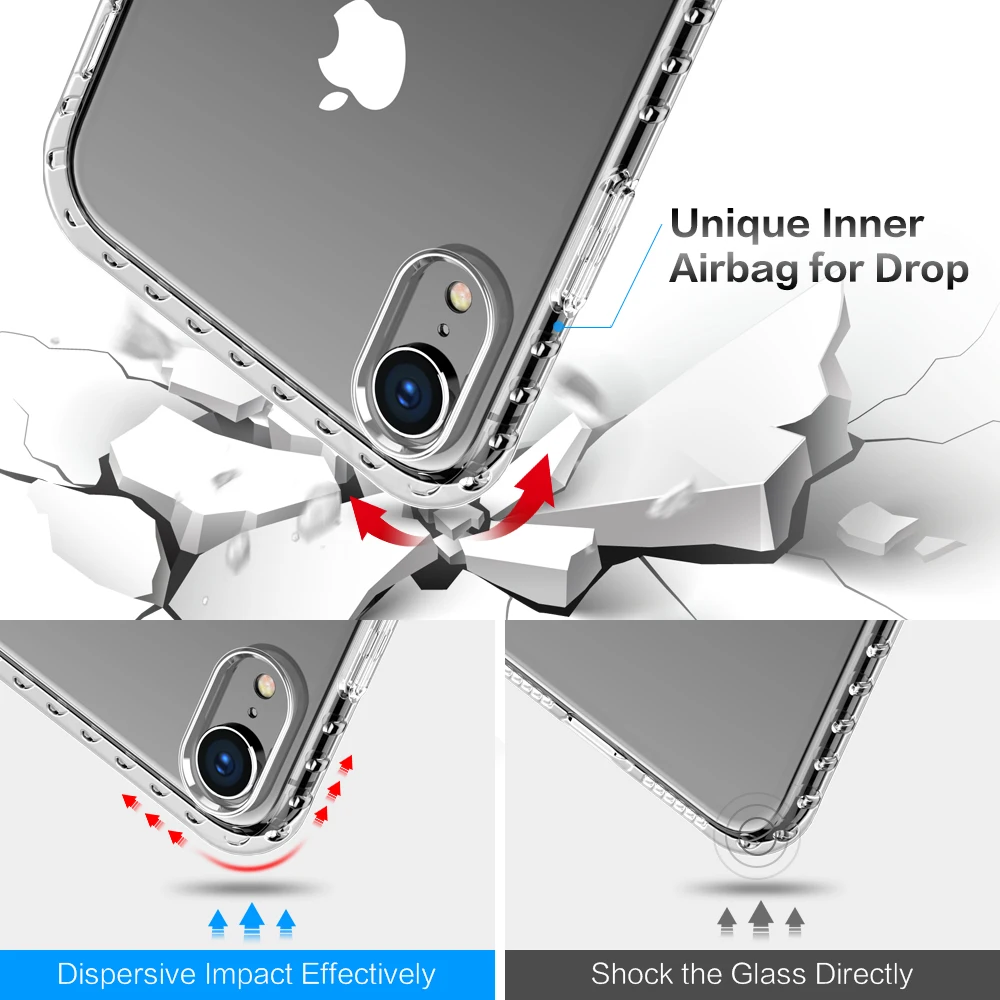 Противоударный чехол FLOVEME для iPhone X XS Max ультратонкие чехлы-подушки безопасности