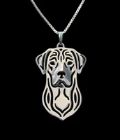 dog necklace labrador retriever handmade necklace carved hollow pendant jewelry golden colors plated fast delivery