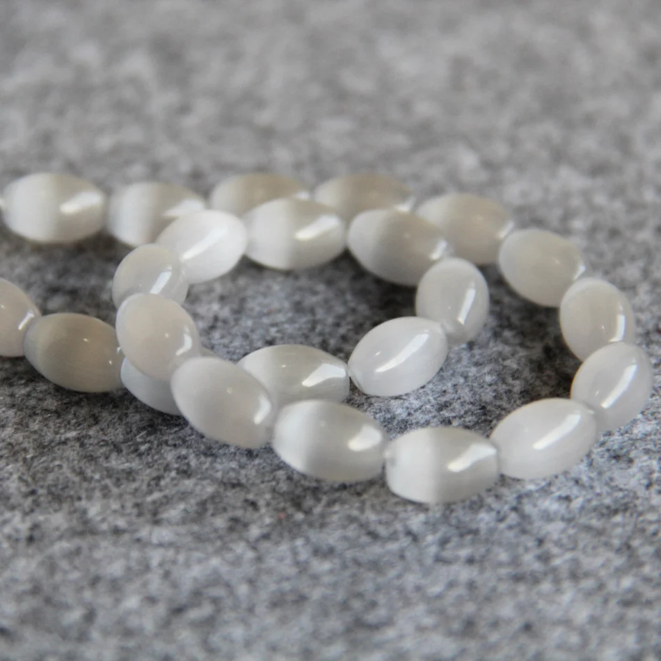 Красивые серые стеклянные бусины 8*12 мм мексиканский кошачий глаз