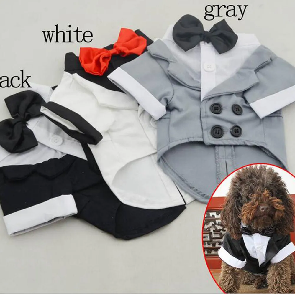 

Gentleman Dog Coats Tuxedo Chihuahua Clothes Pet Wedding Apparels S-XL