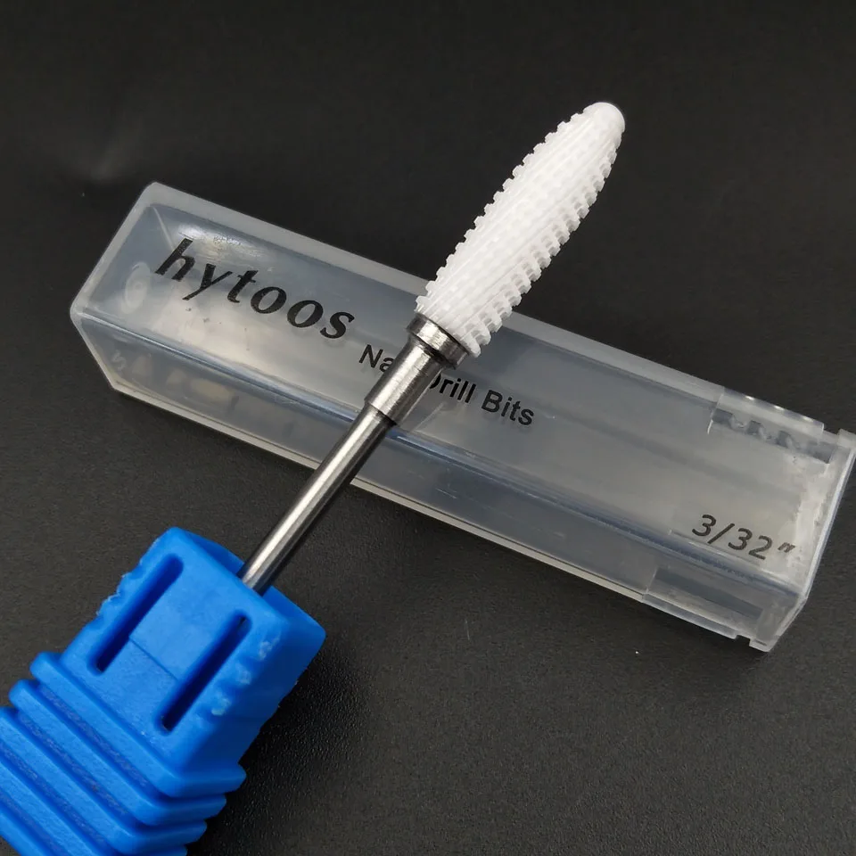Большое керамическое сверло для педикюра HYTOOS инструменты кутикулы 3/32 дюйма биты