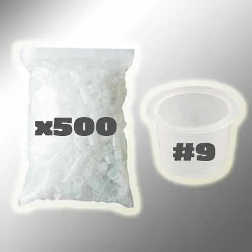 

500pcs 9mm Small Size White Tattoo Ink Cups Caps for Needle Tip Grip Supply Wholesale -- ICC#9-500