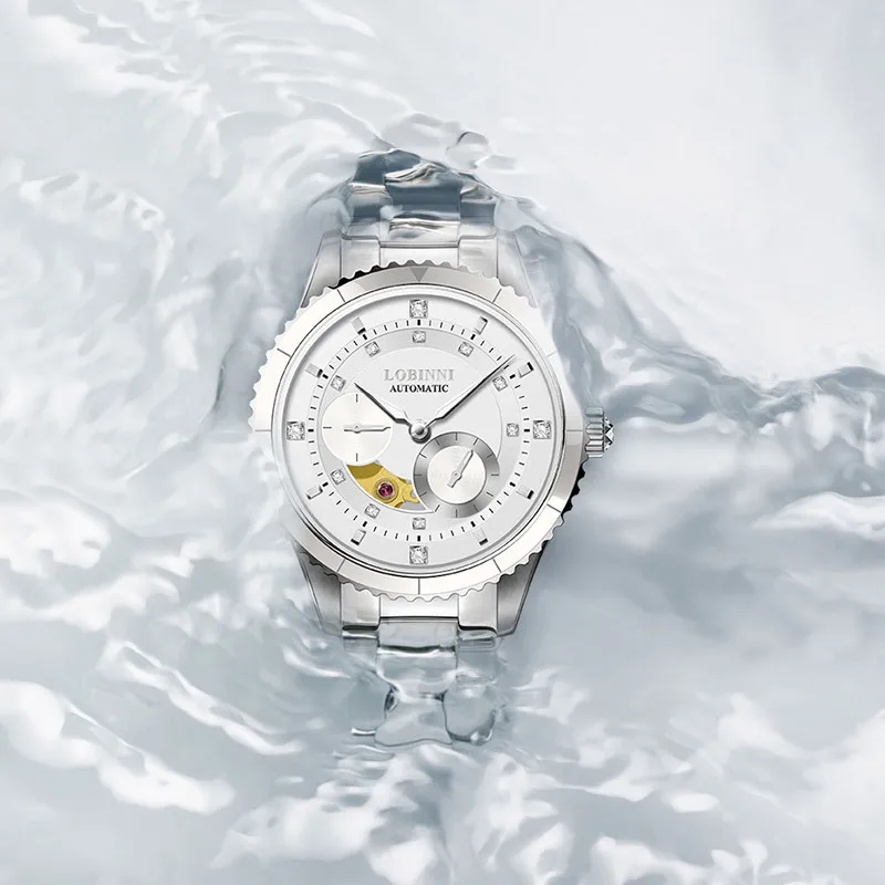 Часы LOBINNI для женщин японские автоматические механические часы MIYOTA Sapphire Diamond