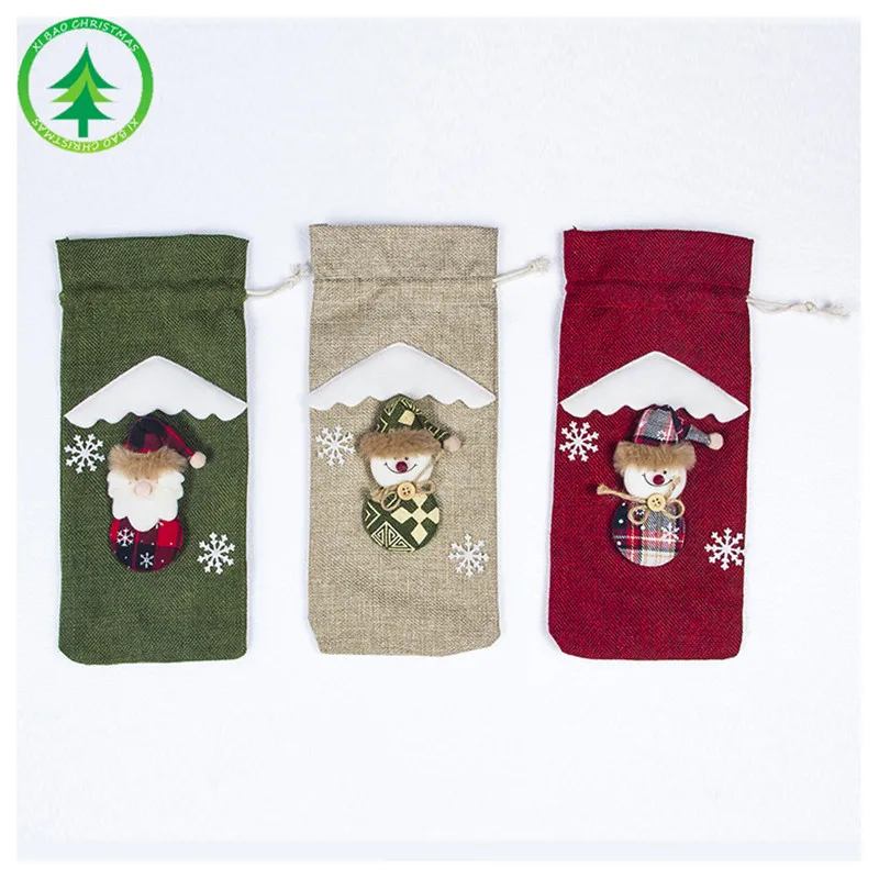 10 Styles Christmas Decorations for Home Santa Claus Wine Bottle Cover Snowman Stocking Gift Holders Xmas Navidad Decor New Year | Дом и сад