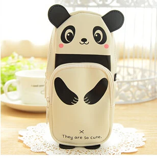 Пенал-карандаш с пандой escolar menina rabbit pencilcase из кожи estuche Panda escolar estuches школьный пенал для карандашей - Цвет: panda pencil case
