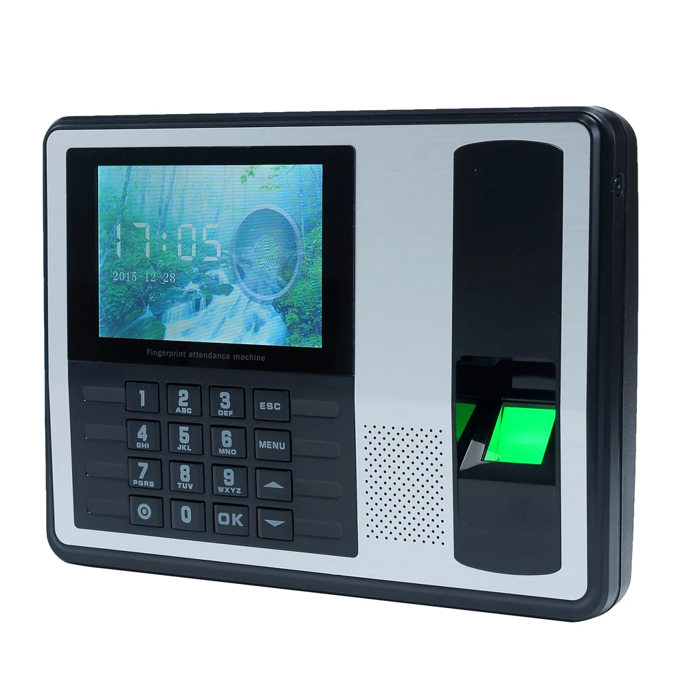 

Biometric Fingerprint Password Attendance Machine Employee Checking-in Recorder 4 inch TFT LCD Screen DC5V Time Attendance Clock