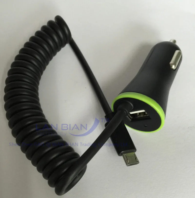 Lanbian USB автомобильное зарядное устройство всего 3.4A с весны форма Micro кабель