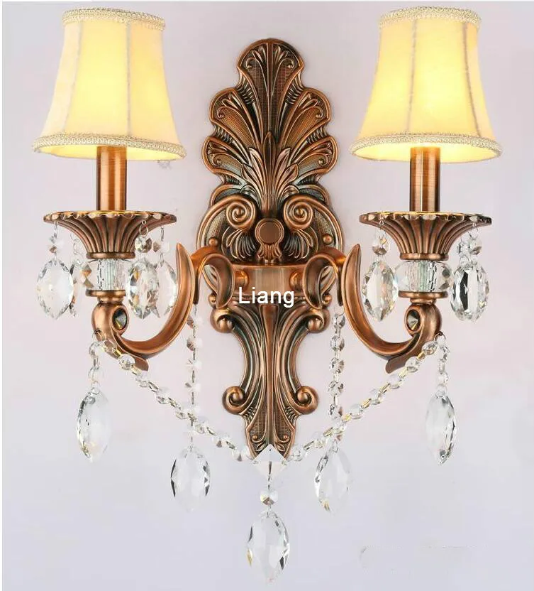 

European Brass Color Wall Lamp Decora Bronze Wall Sconce Interior Wall Lights Decorative E14 Wall Sconces For Bedroom Lighting