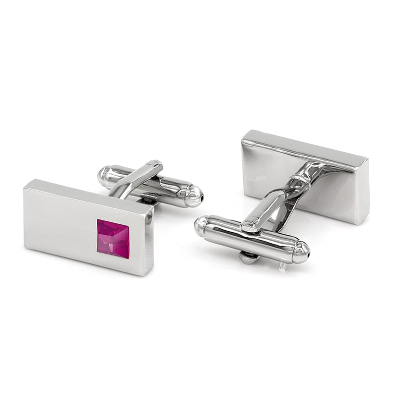 Классические прямоугольные запонки Kemstone с кристаллами фианитами для мужчин
