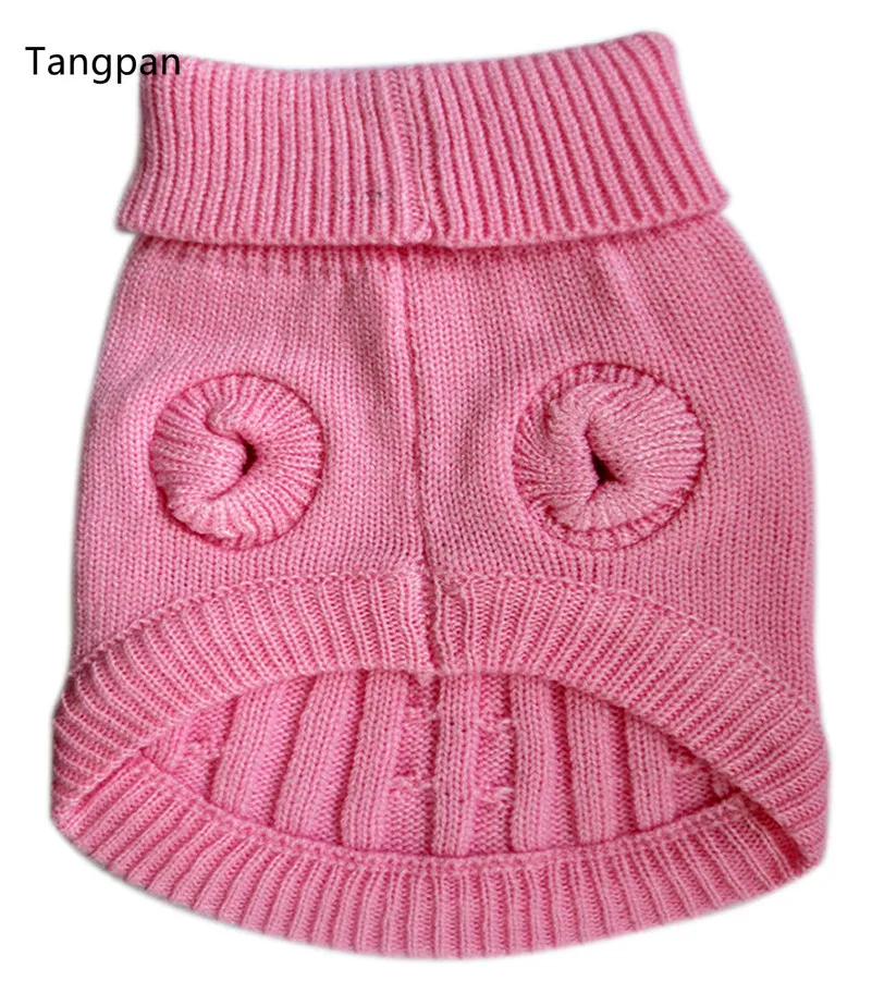Tangpan теплая шерсть Blend Turtleneck классический соломенная-веревка собака свитер Щенок Одежда
