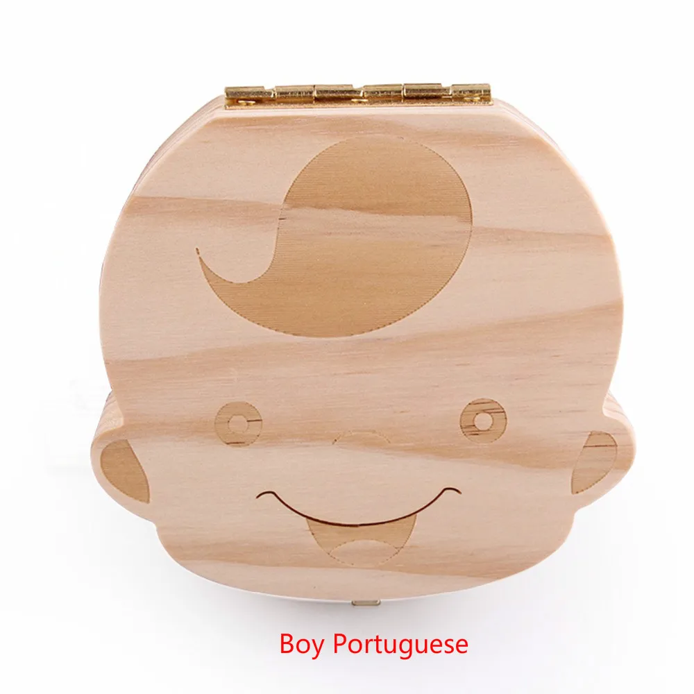 Boy Portuguese Португальский греческий натуральный деревянный ящик для хранения упавших зубов для маленьких мальчиков и девочек деревянный ящик для хранения молочных зубов Органайзер держатель - Цвет: Boy Portuguese