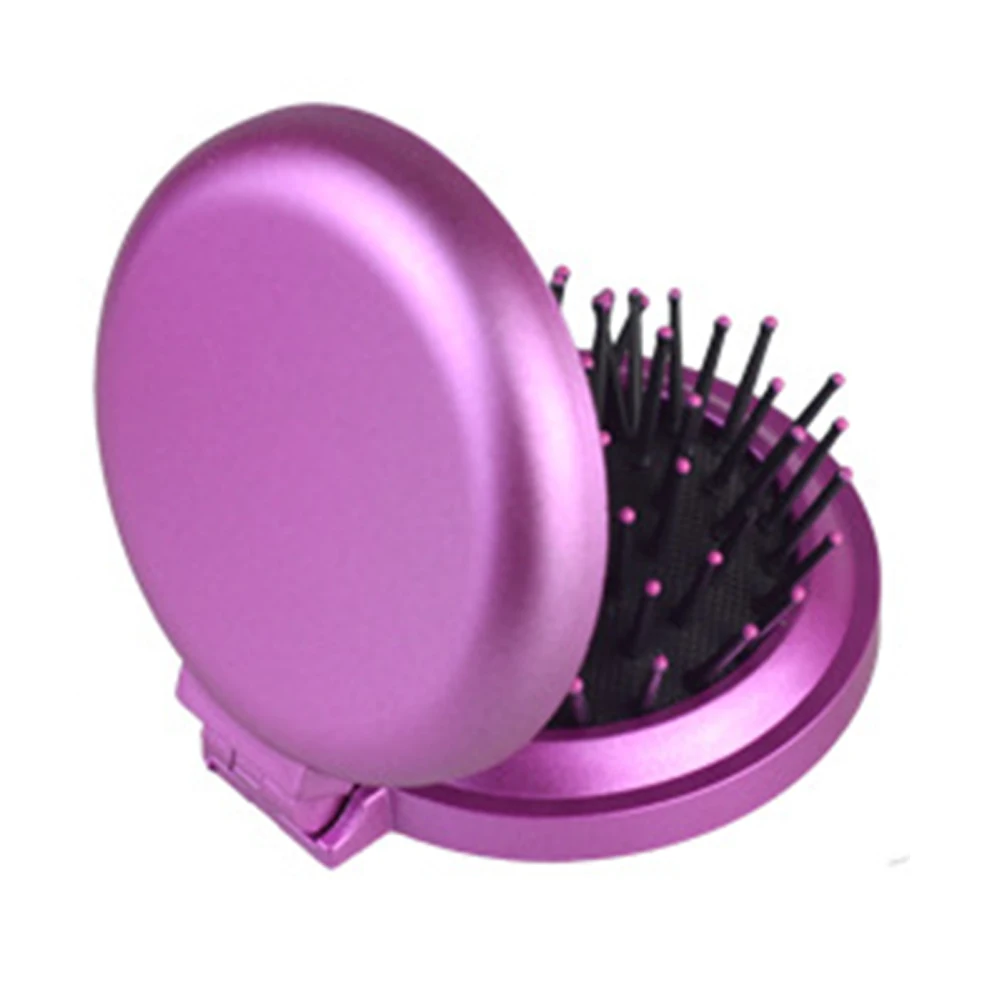 С зеркалом Портативная Складная расческа для волос Массажная щетка с подушечкой