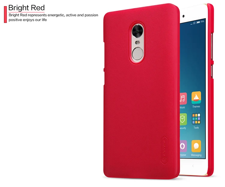 Красный Для Xiaomi Redmi Note 4X Nillkin Super Frosted Shield твердая задняя крышка случай для Redmi Примечание 4X5," чехол для телефона+ Защитная пленка для экрана - Цвет: Красный