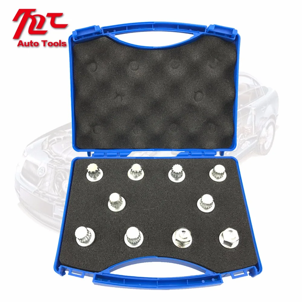 

10pcs Wheel Nut Removal Burglar Socket Set For VW AUDI