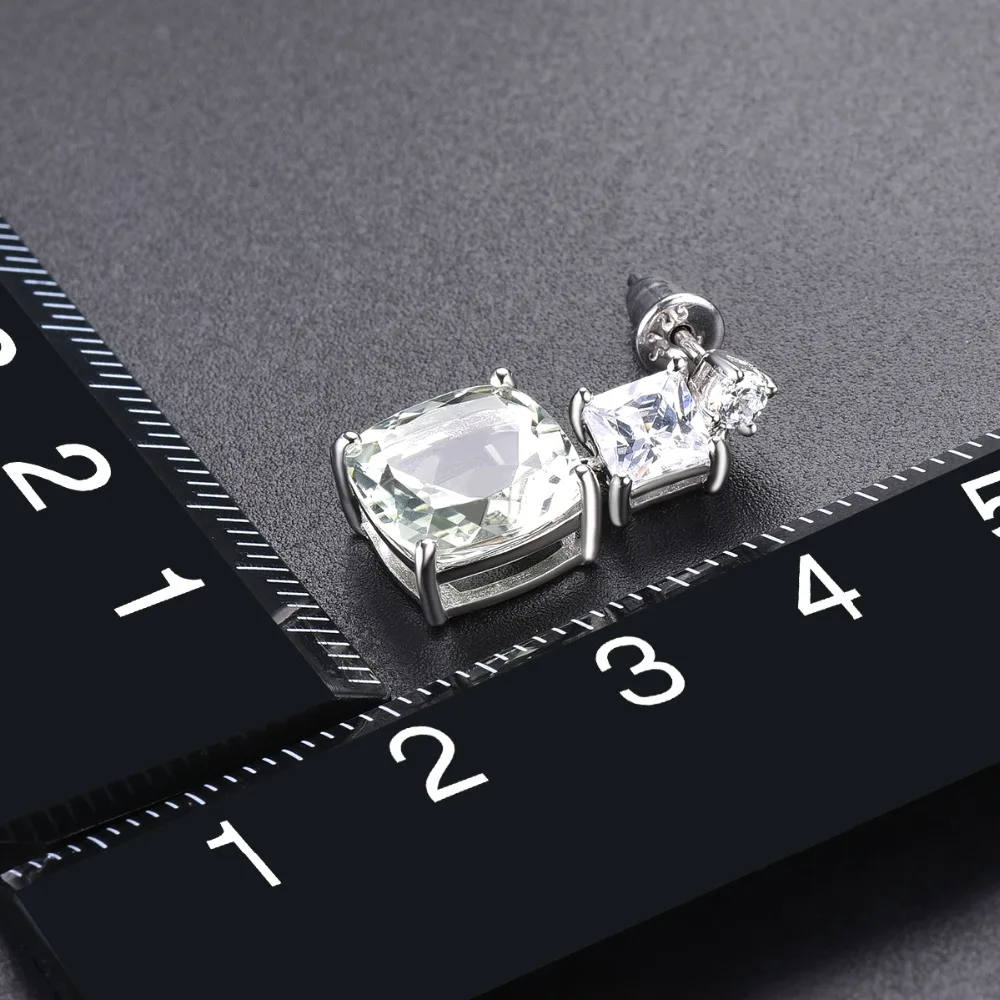 Hutang 7.79ct натуральный зеленый серьги с аметистом 925 пробы Серебряный Драгоценный Камень Изящные элегантные классические ювелирные изделия для женщин подарок