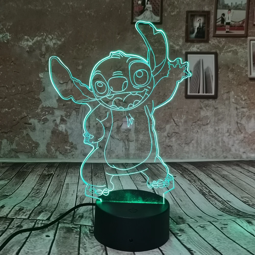 Дропшиппинг Ститч ночник 3D прикроватная лампа для спальни украшение комнаты