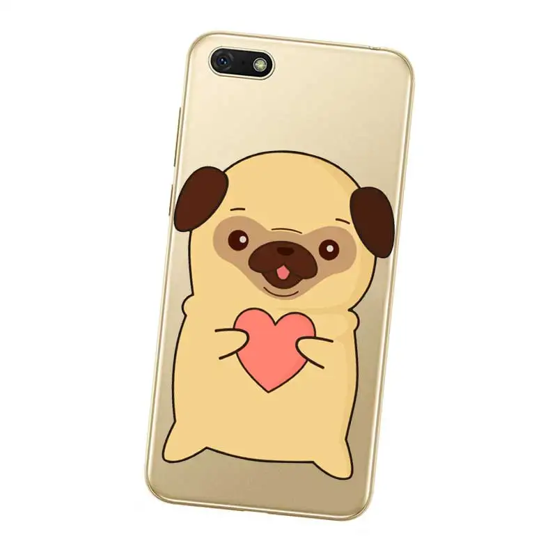 N310 Dog Cute Pug Soft TPU Silicone Case Cover For Huawei Honor 6A 6C 6X 7A 7C 7S 7X 8 Lite Pro |