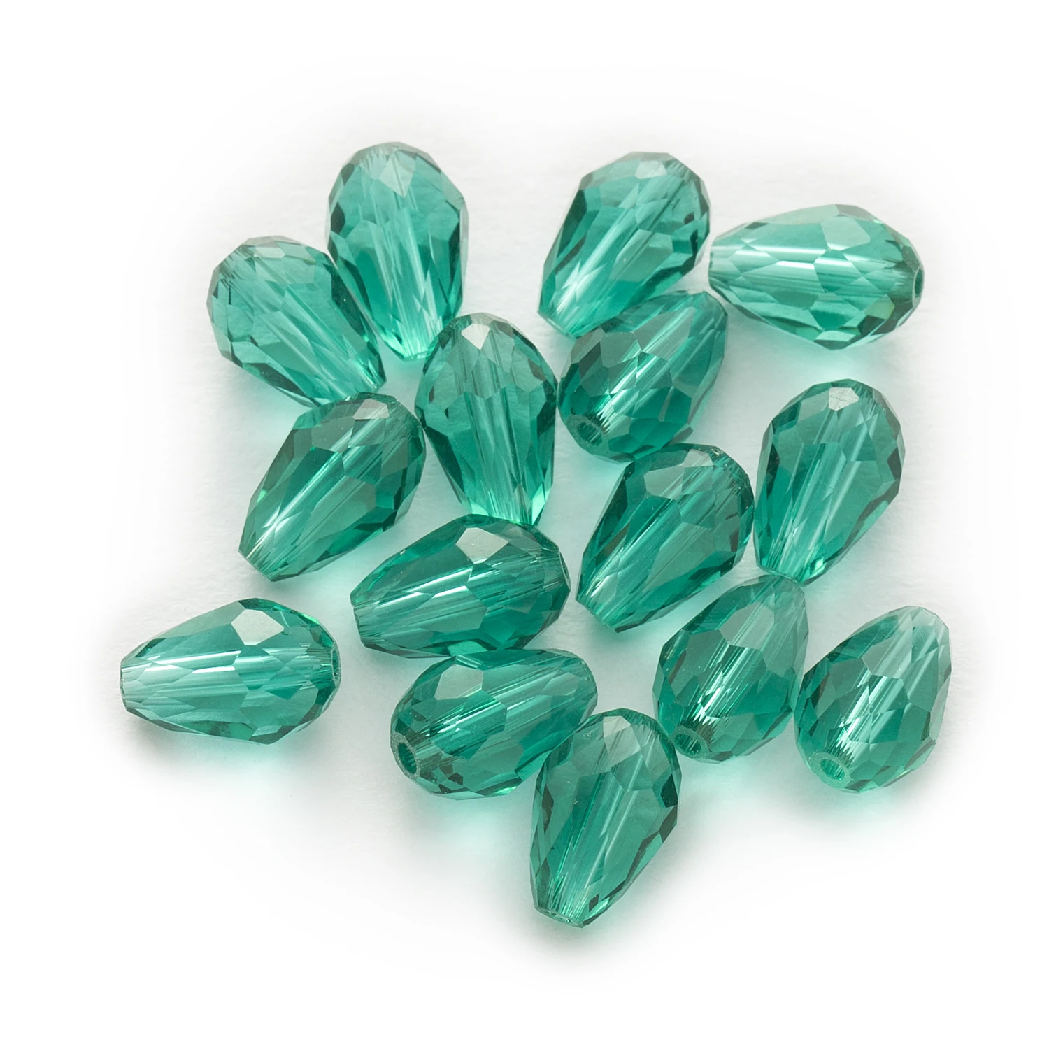 Peacock Green 50 шт в виде гранёного хрусталя слеза Стекло Spacer Бусины Подходят изготовление браслета ожерелья для Для женщин для изготовления ювелирных изделий, 12x8 мм - Цвет: Peacock Green