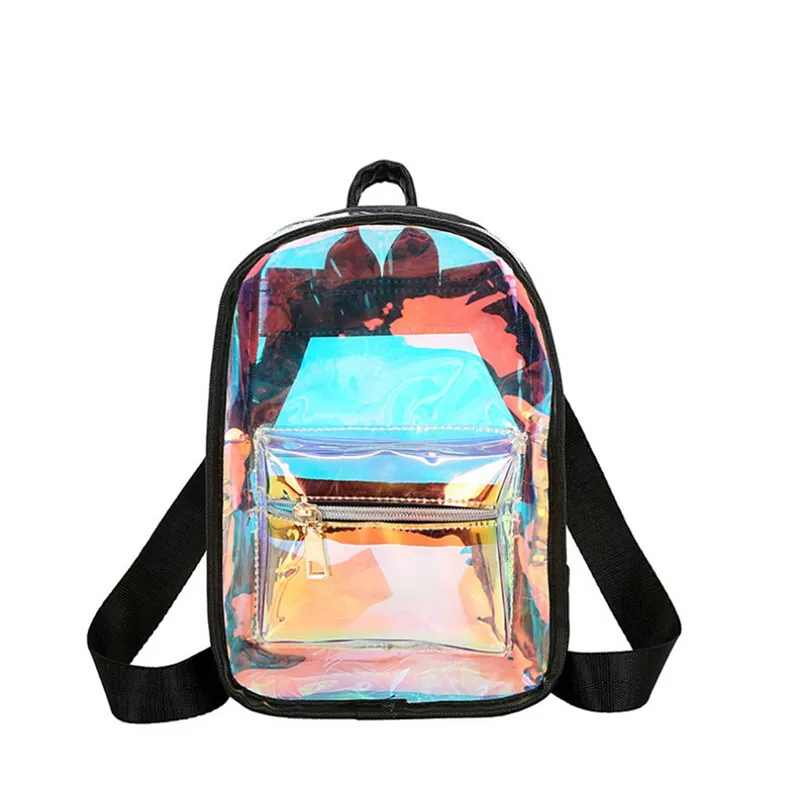 Модные Красочные лазерные голограммные рюкзаки из ПВХ для девочек прозрачный