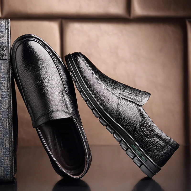 Men Casual Shoes Genuine Leather Brand Footwear Non-slip Thick Sole Fashion Male High Quality Cowhide Loafers | Обувь