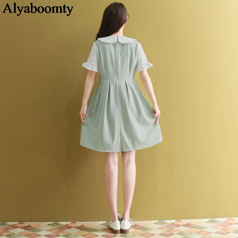 Женское клетчатое платье с воротником Питер Пэн | Женская одежда