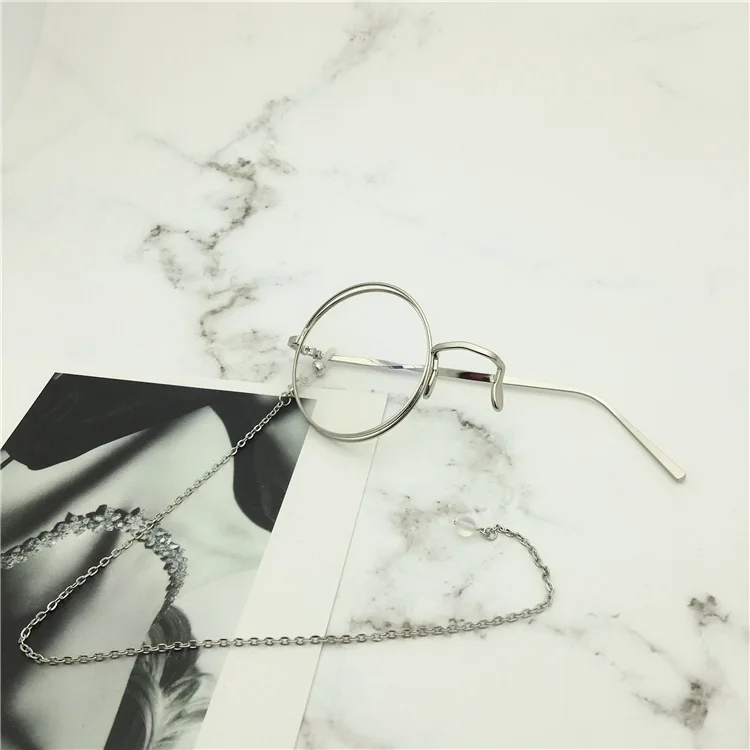 Одиночные линзы солнцезащитные очки Британский Стиль Ретро Мультфильм Аниме Косплей Лолита очки паровой панк круглые очки отправка металлическая цепочка L3