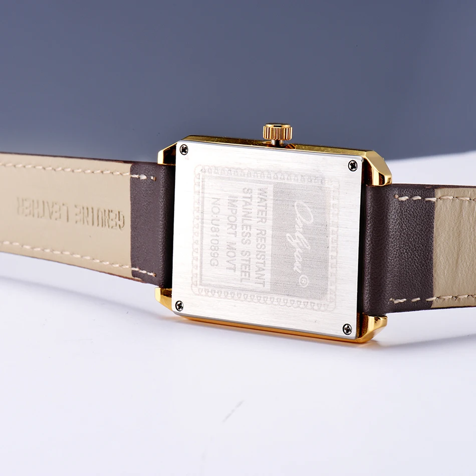 ONLYOU Lover Watches Fashion Square Gold Watch Men Business Quartz Clock Women Luxury Wristwatch For Couple Gift | Наручные часы