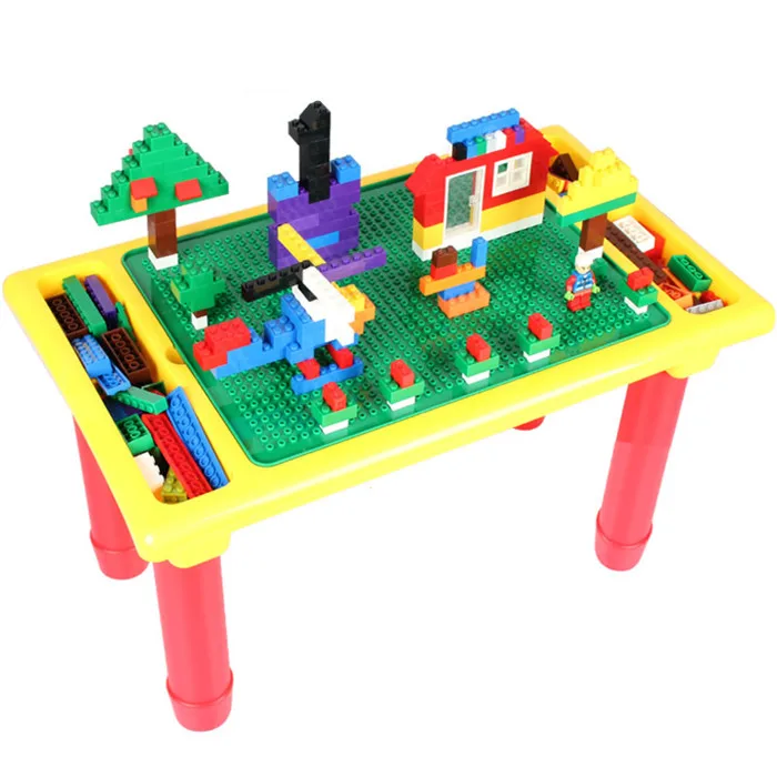 desk and 200x blocks Многофункциональные маленькие частицы, настольные строительные блоки, игра и письмо, настольная игра, Детский обучающий стол, развивающие игрушки DIY - Цвет: desk and 200x blocks