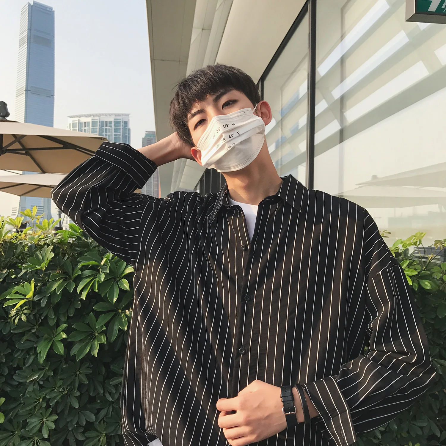 2019 Мода корейский стиль уличная тонкие полосатые пижамы большого размера с