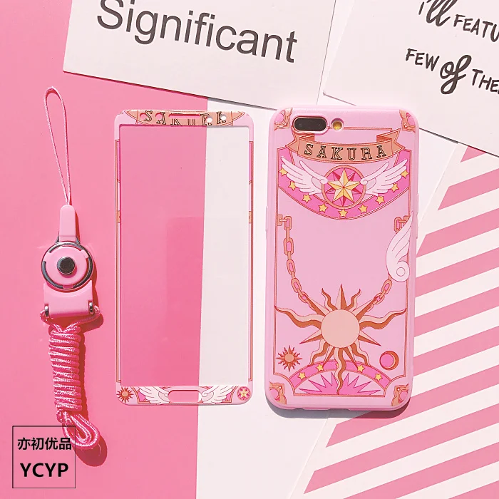 P20 pro Cardcaptor Sakura Чехол + пленка для экрана из закаленного стекла розовый чехол Huawei